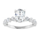 18ct Yellow Gold -  Oval & Round cut Lab Grown Accented Diamond Ring