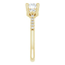 18ct White Gold - Oval & Round cut Lab Grown Accented Diamond Ring