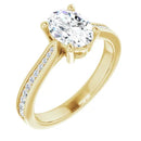 18ct Yellow Gold - Oval & Round cut Lab Grown Accented Diamond Ring
