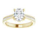 18ct Yellow Gold - Oval & Round cut Lab Grown Accented Diamond Ring
