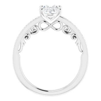 18ct YG Oval & Round cut Lab Grown Diamond Accented Ring