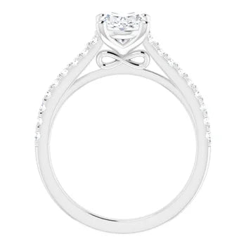 18ct YG Oval & Round cut Lab Grown Diamond Accented Ring