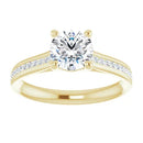 18ct Yellow Gold - Round cut Lab Grown Accented Diamond Ring