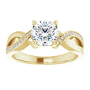 18ct White Gold - Round cut Lab Grown Accented Diamond Ring