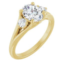 18ct YG Oval & Round cut Trilogy Lab Grown Diamond Ring