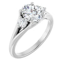 18ct YG Oval & Round cut Trilogy Lab Grown Diamond Ring