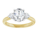 18ct WYG Oval & Round cut Trilogy Lab Grown Diamond Ring