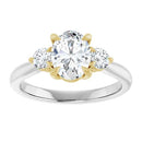 18ct WYG Oval & Round cut Trilogy Lab Grown Diamond Ring