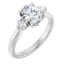 18ct WG Oval & Round cut Trilogy Lab Grown Diamond Ring