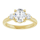 18ct WG Oval & Round cut Trilogy Lab Grown Diamond Ring