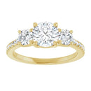 18ct YG Round cut Trilogy Lab Grown Diamond Ring