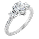18ct WG Pear & Round cut Trilogy Lab Grown Diamond Ring