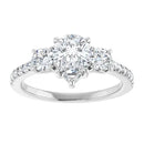 18ct WG Pear & Round cut Trilogy Lab Grown Diamond Ring