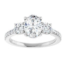 18ct YG Oval & Round cut Trilogy Lab Grown Diamond Ring