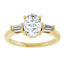 18ct YG Oval cut Trilogy Lab Grown Diamond Ring