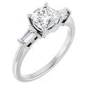 18ct WG Cushion cut Trilogy Lab Grown Diamond Ring