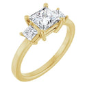 18ct YG Princess cut Trilogy Lab Grown Diamond Ring