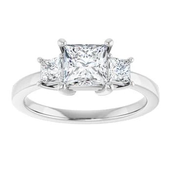 18ct YG Princess cut Trilogy Lab Grown Diamond Ring