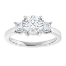 18ct WG Round & Princess cut Trilogy Lab Grown Diamond Ring