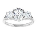 18ct YG Oval & Round cut Trilogy Lab Grown  Diamond Ring