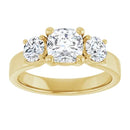 18ct WG Cushion & Round cut Trilogy Lab Grown Diamond Ring
