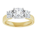 18ct WYG Cushion & Round cut Trilogy Lab Grown Diamond Ring