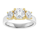 18ct WYG Cushion & Round cut Trilogy Lab Grown Diamond Ring
