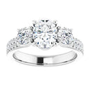 18ct YG Oval & Round cut Trilogy Lab Grown  Diamond Ring