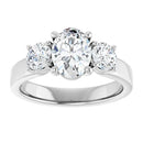 18ct WG Oval & Round cut Trilogy Lab Grown Diamond Ring