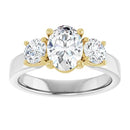 18ct WYG Oval & Round cut Trilogy Lab Grown Diamond Ring