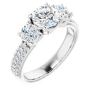 18ct YG Round cut Trilogy Lab Grown Diamond Ring