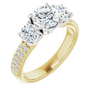 18ct YW/G Round cut Trilogy Lab Grown Diamond Ring