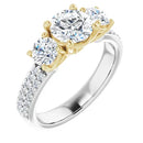 18ct YW/G Round cut Trilogy Lab Grown Diamond Ring