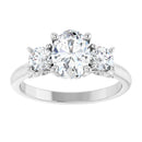 18ct YG Oval & Round cut Trilogy Lab Grown Diamond Ring