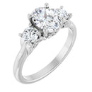 18ct YG Oval & Round cut Trilogy Lab Grown Diamond Ring
