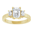 18ct WG Emerald cut Trilogy Lab Grown Diamond Ring