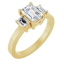 18ct WG Emerald cut Trilogy Lab Grown Diamond Ring