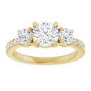 18ct YG Round cut Trilogy Lab Grown Diamond Ring