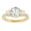 18ct YG Oval & Round cut Trilogy Lab Grown Diamond Ring