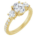 18ct YG Oval & Round cut Trilogy Lab Grown Diamond Ring