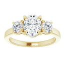 18ct WG Oval & Round cut Trilogy Lab Grown Diamond Ring