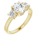 18ct WG Oval & Round cut Trilogy Lab Grown Diamond Ring