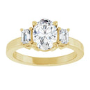 18ct WG Oval & Emerald cut Trilogy Lab Grown Diamon Ring