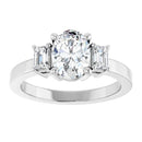 18ct WG Oval & Emerald cut Trilogy Lab Grown Diamon Ring
