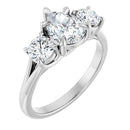 18ct YG Pear & Round cut Trilogy Lab Grown Diamond Ring