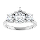 18ct YG Pear & Round cut Trilogy Lab Grown Diamond Ring