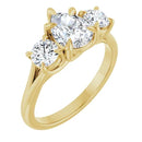 18ct YG Pear & Round cut Trilogy Lab Grown Diamond Ring