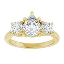 18ct YG Pear & Round cut Trilogy Lab Grown Diamond Ring