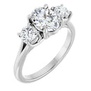 18ct YG Oval & Round cut Trilogy Lab Grown Diamond Ring