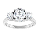 18ct YG Oval & Round cut Trilogy Lab Grown Diamond Ring